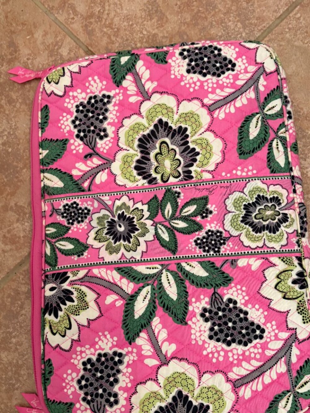 Vera Bradley Laptop Sleeve 2012 Retired Priscilla Pink Pattern - Picture 3 of 6